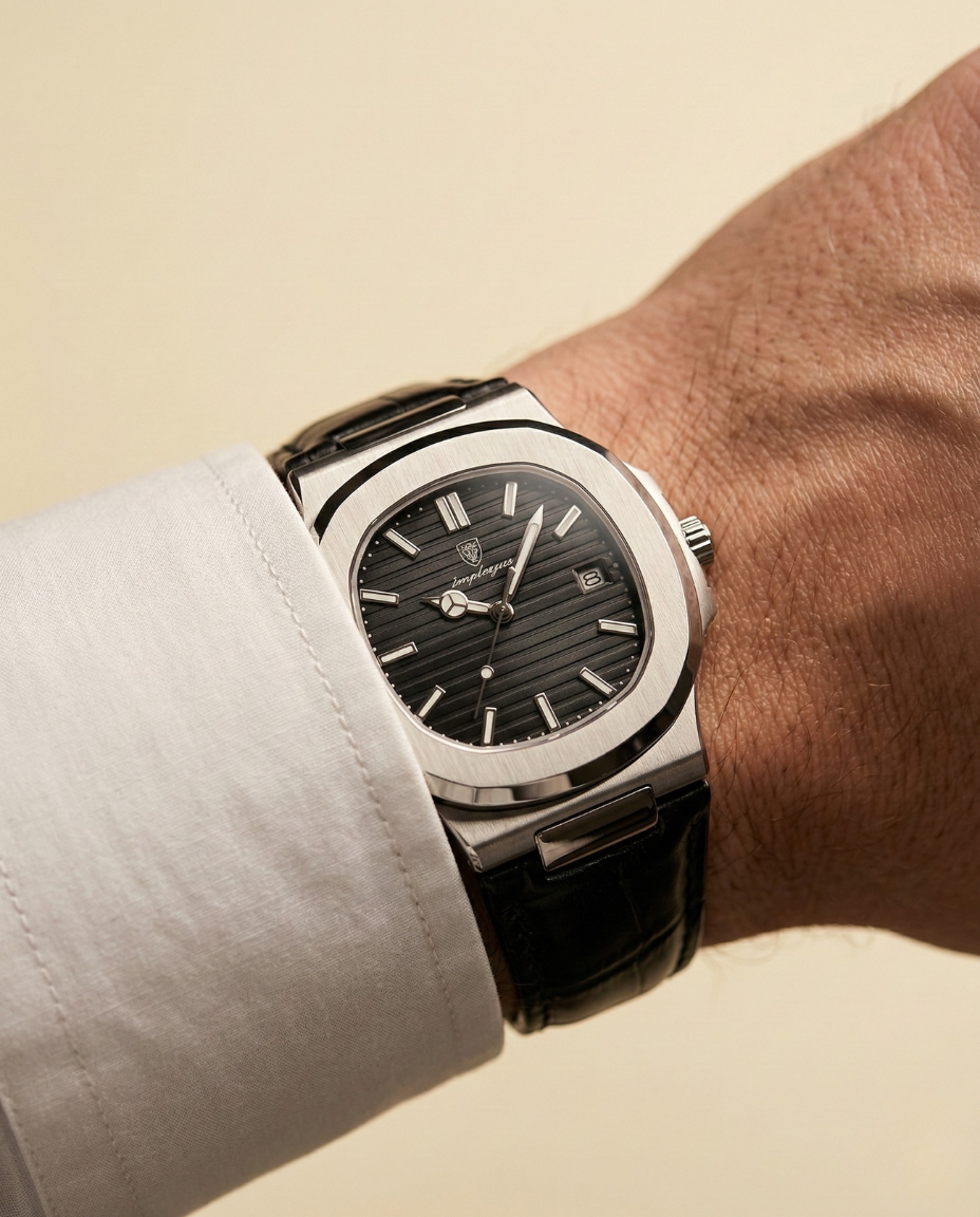 The Black Leather Watch