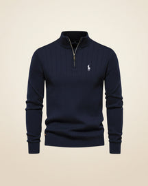 RL Textured Zip-Neck Knit