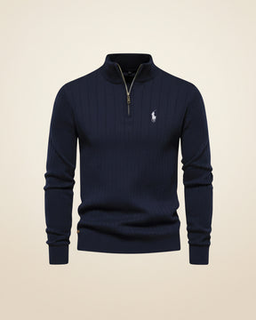 RL Textured Zip-Neck Knit