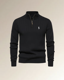 RL Textured Zip-Neck Knit