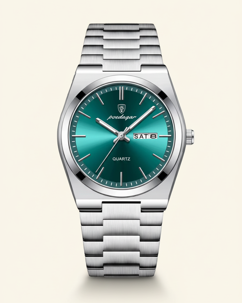 Steel Watch Emerald Dial