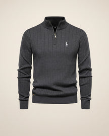 RL Textured Zip-Neck Knit