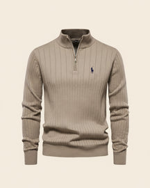 RL Textured Zip-Neck Knit