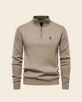 RL Textured Zip-Neck Knit