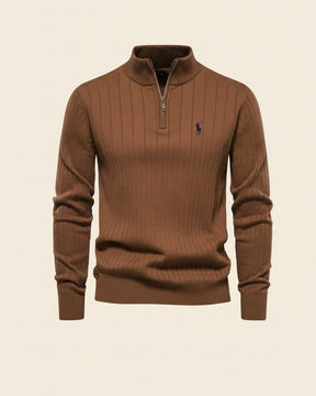 RL Textured Zip-Neck Knit