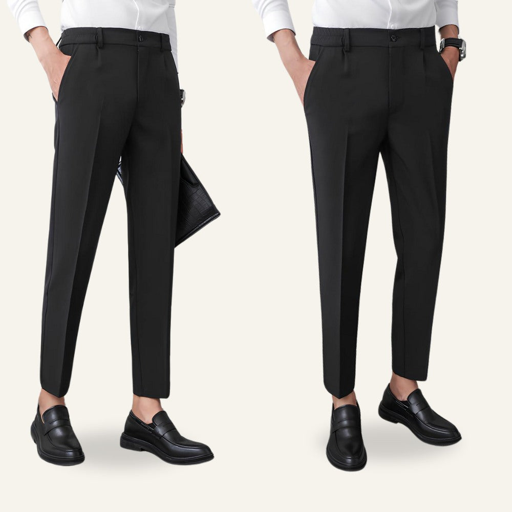 Calca Masculina Slim Old Money Anti Amassado Darvon Preta