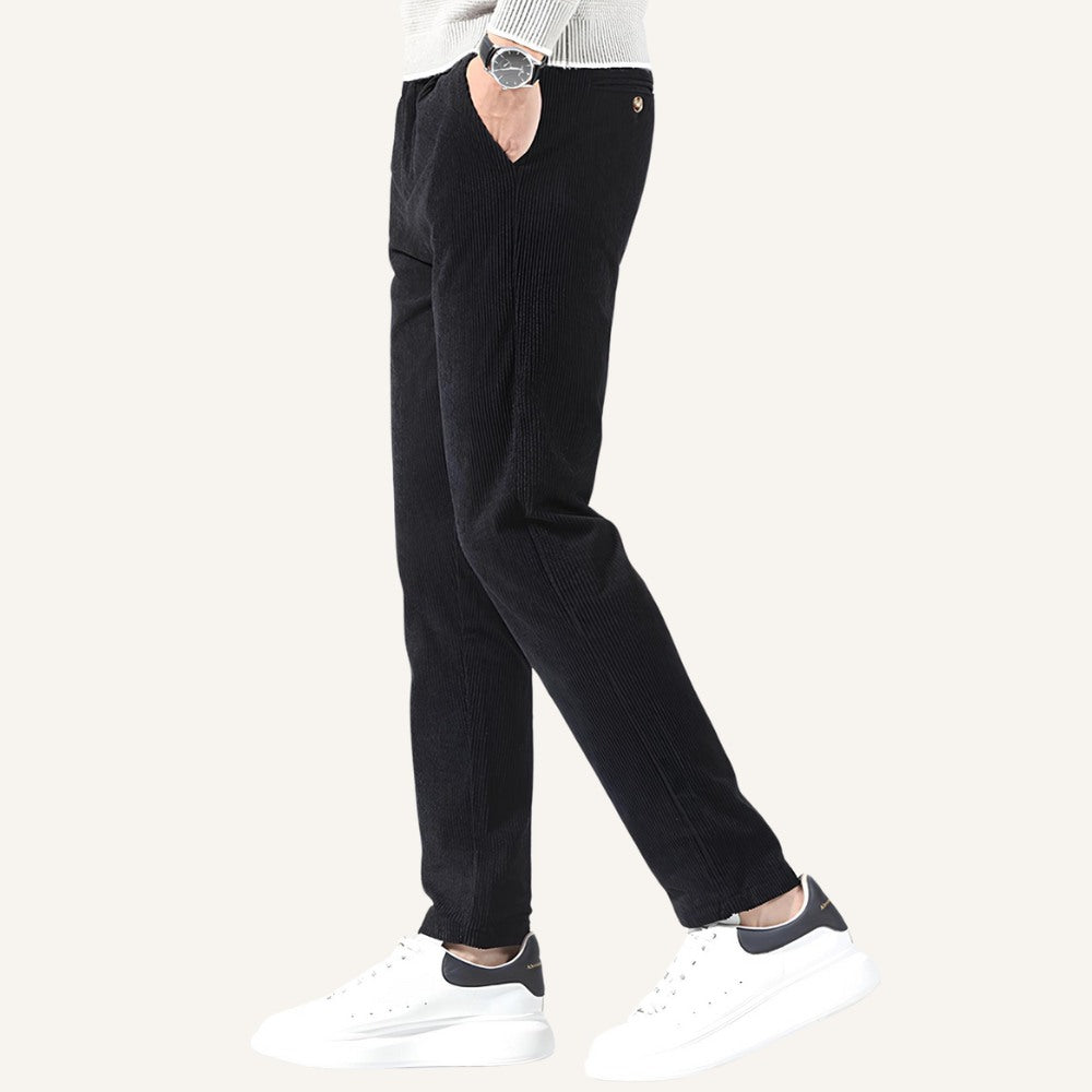 Calça de Veludo Masculina Old Money Versailles Preta