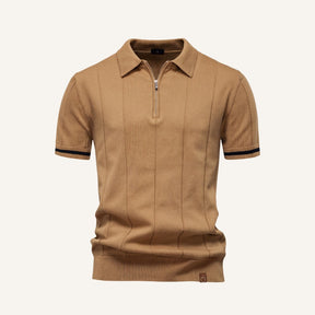 Men’s Quarter Zip Polo – Vissori light brown
