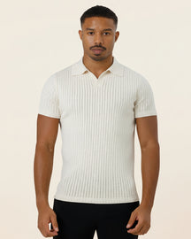 Camisa Polo Masculina de Malha Old Money Saville Branca