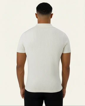 Camisa Polo Masculina de Malha Old Money Saville Branca
