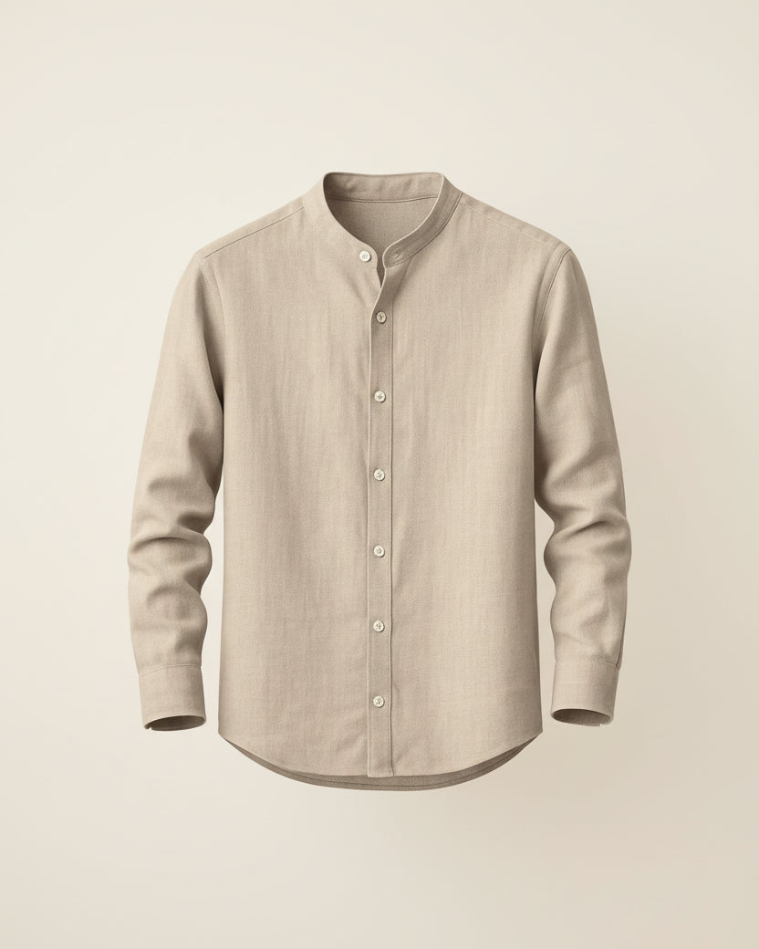 Camisa de Linho Manga Longa Varenne bege