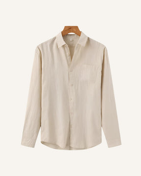 Camisa de Linho Masculina Manga Longa Milford bege