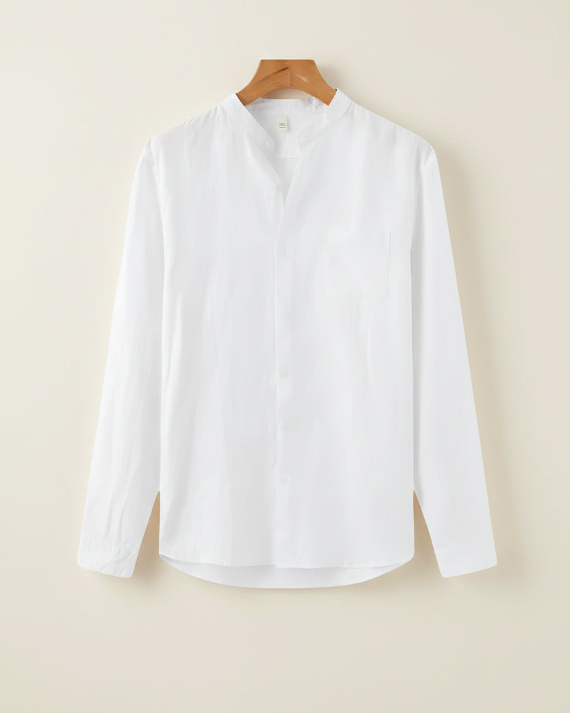 Camisa de Linho Masculina Manga Longa Milford branco