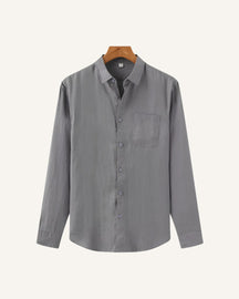 Camisa de Linho Masculina Manga Longa Milford cinza