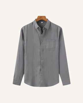 Camisa de Linho Masculina Manga Longa Milford cinza