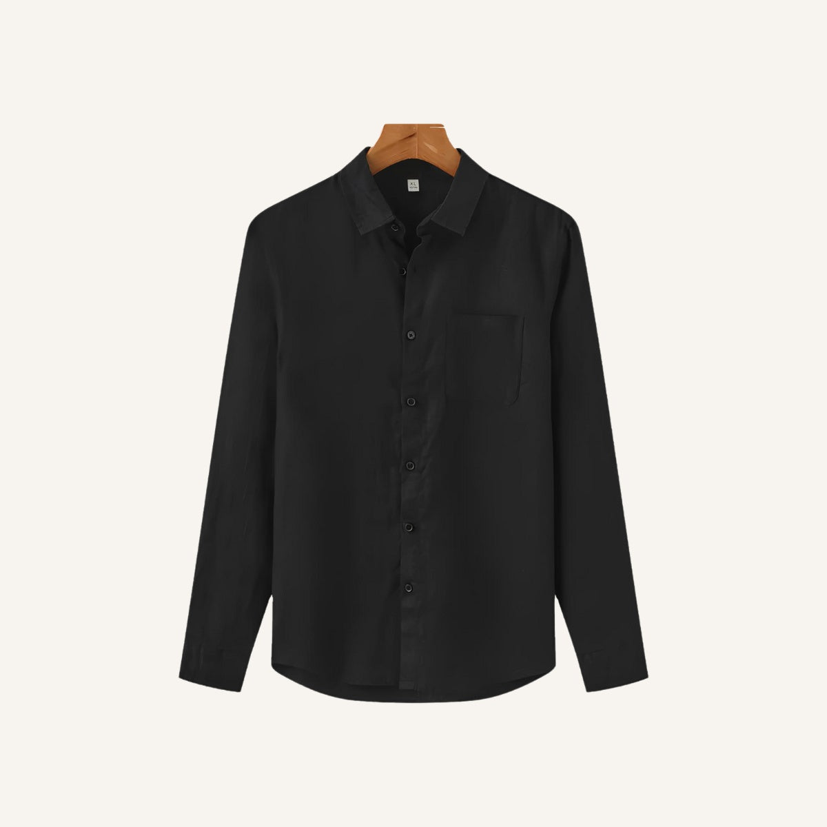 Camisa de Linho Masculina Manga Longa Milford preto
