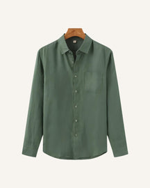 Camisa de Linho Masculina Manga Longa Milford verde
