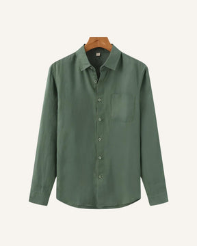 Camisa de Linho Masculina Manga Longa Milford verde
