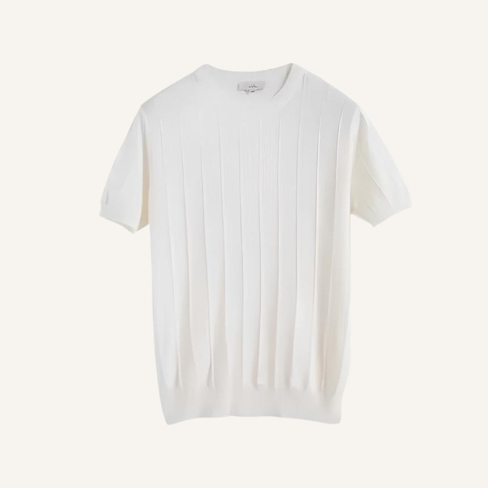 Camiseta Masculina Malha Texturizada Old Money Belgrano Branca