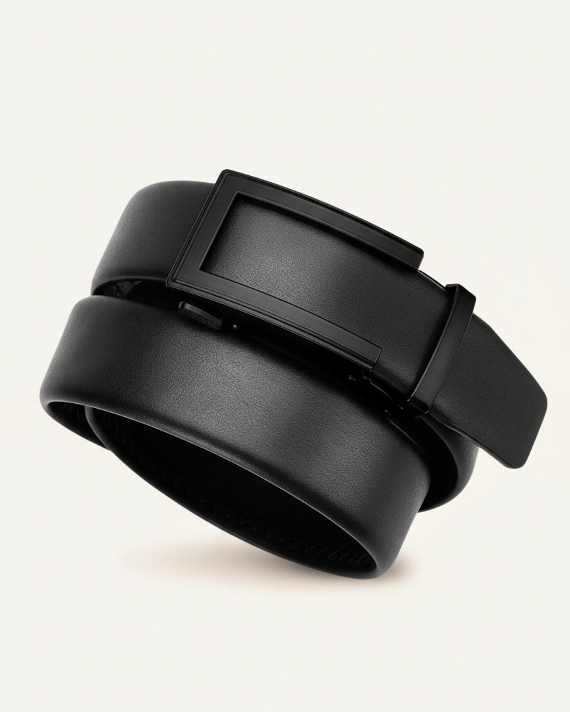 Cinto de Couro Masculino Monarch Civano Preto Fivela Preta