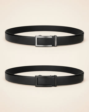 Cinto de Couro Masculino Monarch Civano Preto Fivela Pretae Fivela Prata