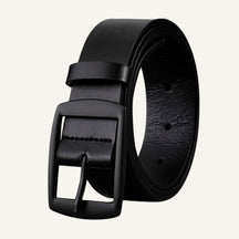 Cinto de Couro Old Money Civano Preto Fivela Preta