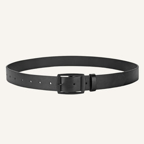 Cinto de Couro Old Money Civano Preto Fivela Preta