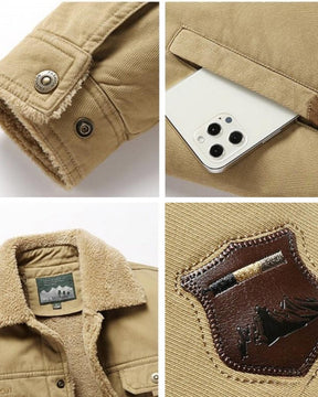 Detalhes Jaqueta Masculina de Inverno Forrada Maccini caqui