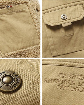 Detalhes Jaqueta Masculina de Inverno Forrada Maccini caqui