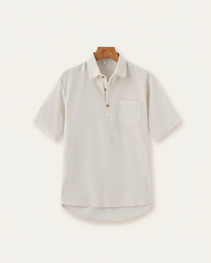 Linen Polo Shirt - Casablanca
