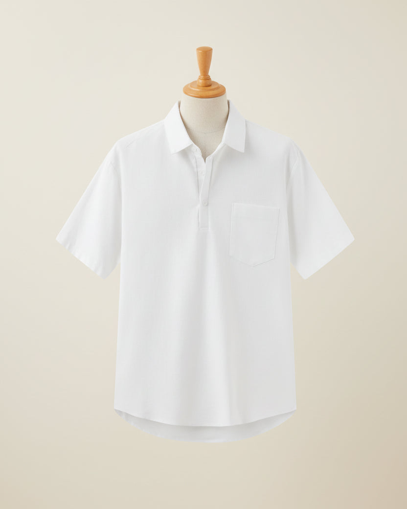 Linen Polo Shirt - Casablanca white