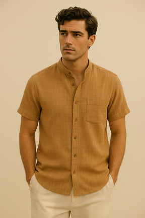 Linen Shirt - Beaumont Light Brown