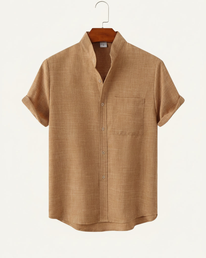 Linen Shirt - Beaumont Light Brown