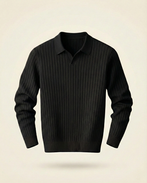 The Belmont Ribbed Polo Sweater