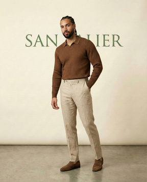 The Belmont Ribbed Polo Sweater