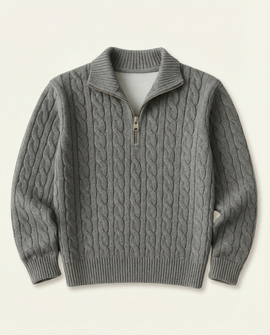 Men's High Collar Half-Zip Sweater Fontaine
