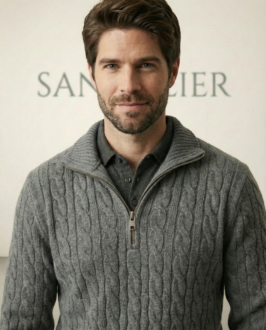 Men's High Collar Half-Zip Sweater Fontaine