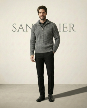 Men's High Collar Half-Zip Sweater Fontaine