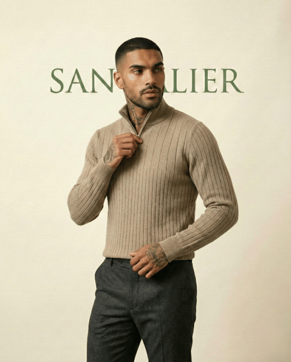 Quarter-Zip Sweater Ribbed Heritage