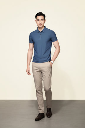 Men’s Premium Ice Silk Polo Shirt – Wrinkle-Resistant navy blue