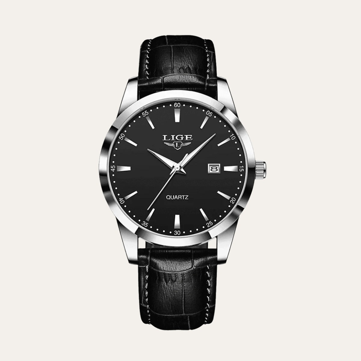Men's Premium Leather Watch - Santerro black