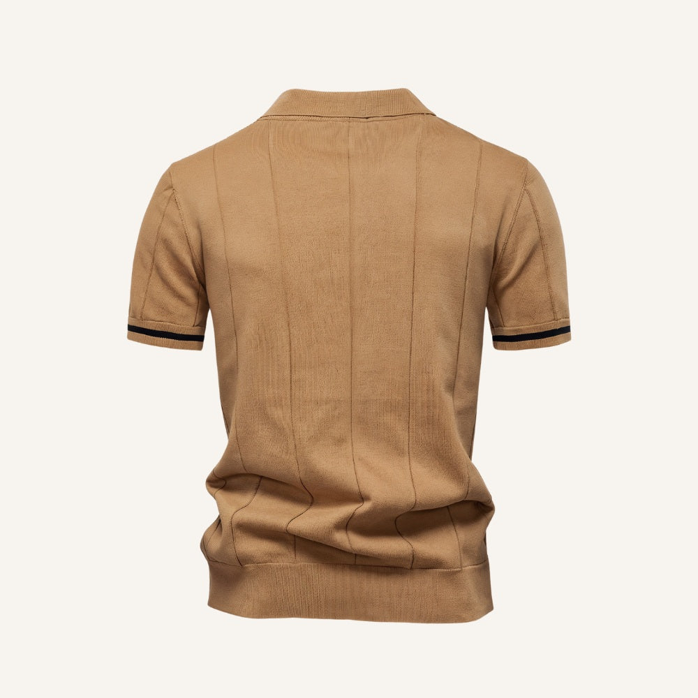 Men’s Quarter Zip Polo – Vissori light brown