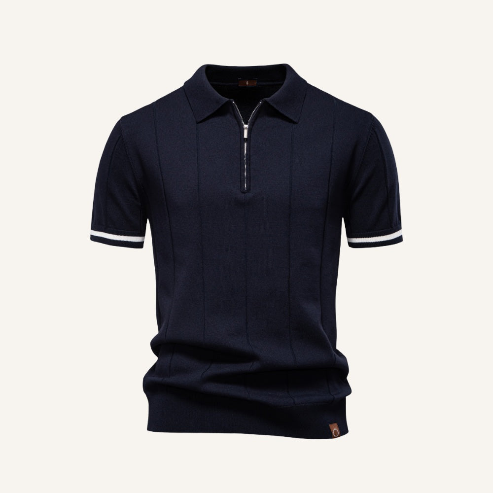 Men’s Quarter Zip Polo – Vissori navy blue