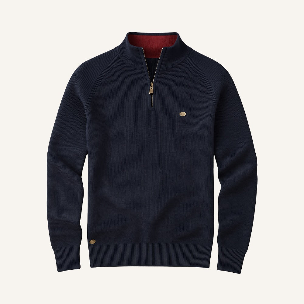 Men’s Quarter Zip Sweater – Signature navy blue