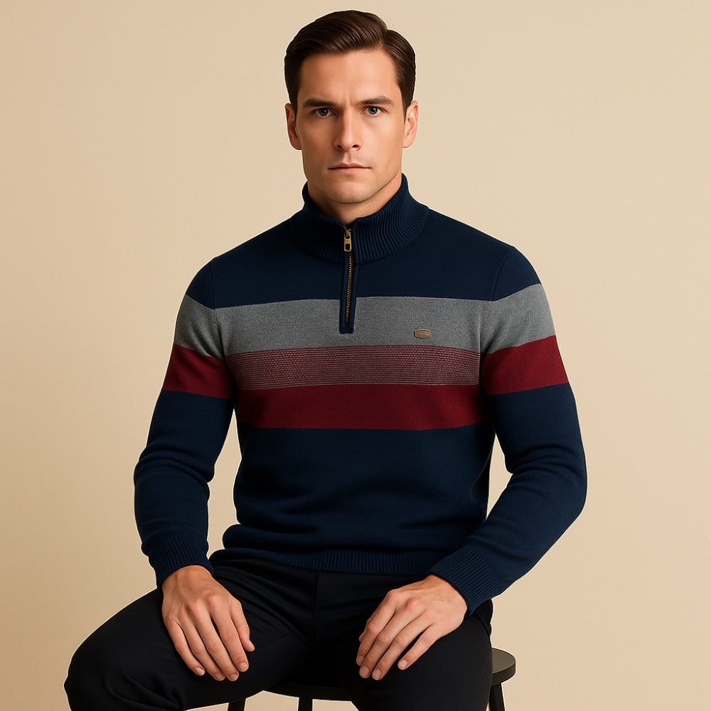 Men's Quarterzip Sweater – Pesson Avelin Navy Blue