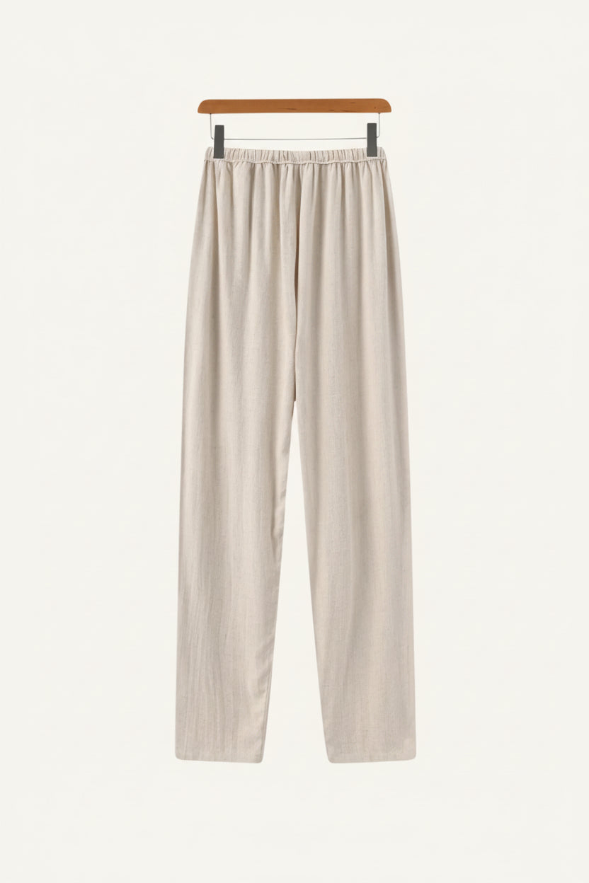 Men's Slim Fit Linen Trousers – Milford beige