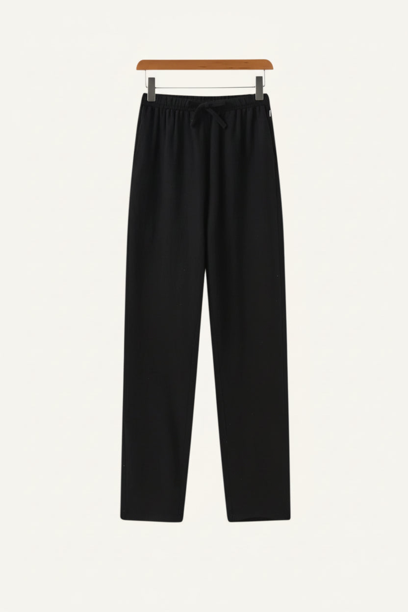 Men's Slim Fit Linen Trousers – Milford black 