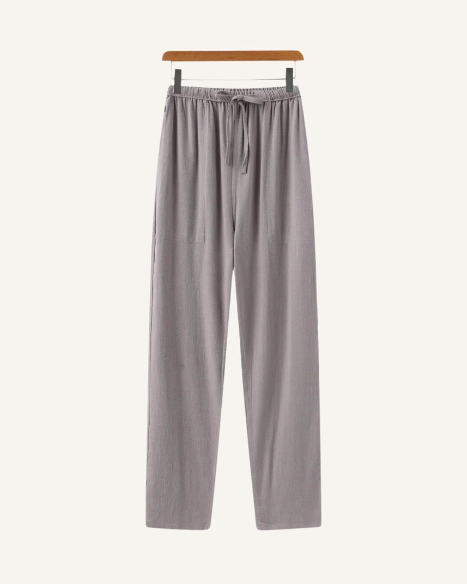 Men's Slim Fit Linen Trousers – Milford grey 