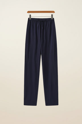 Men's Slim Fit Linen Trousers – Milford navy blue 