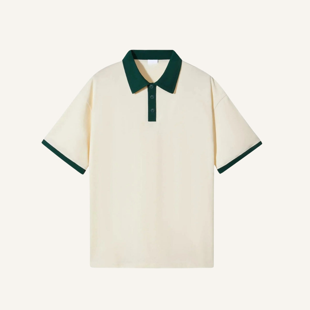 Mens Old Money Polo Vittore Green & Cream